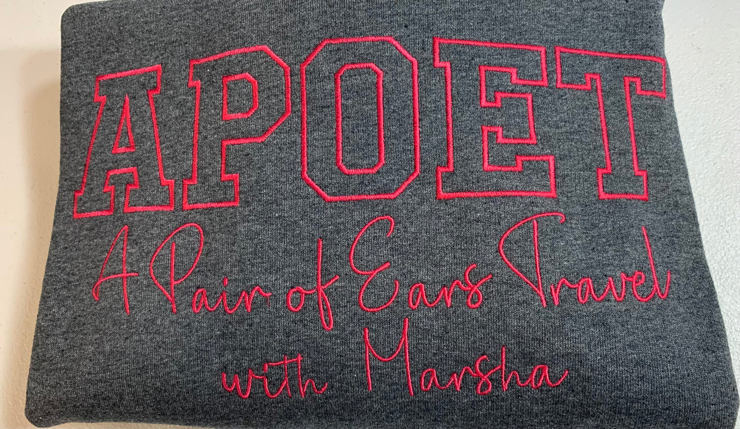 A Pair of Ears Travel Embroidered Crew Neck Sweatshirt
