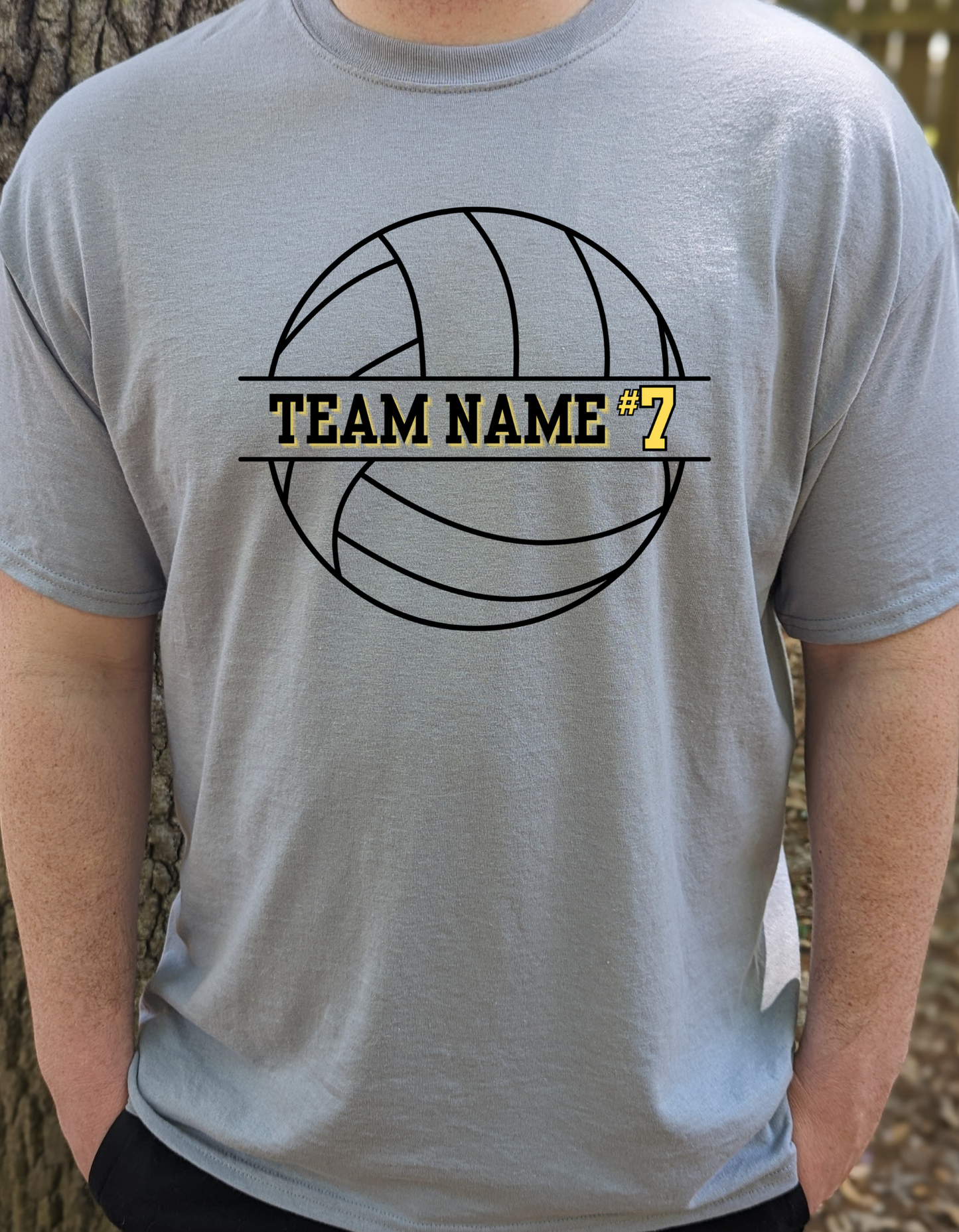Team Name with Number Volleyball Unisex Tee