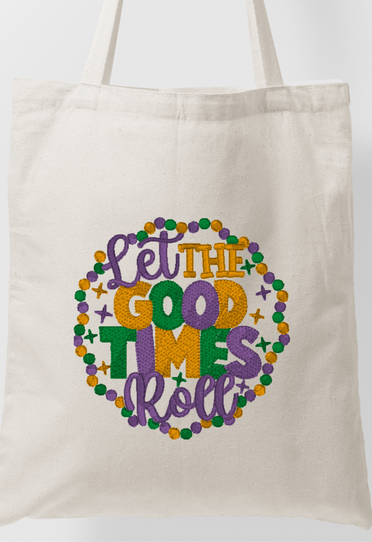 Mardi Gras Embroidered Tote Bag