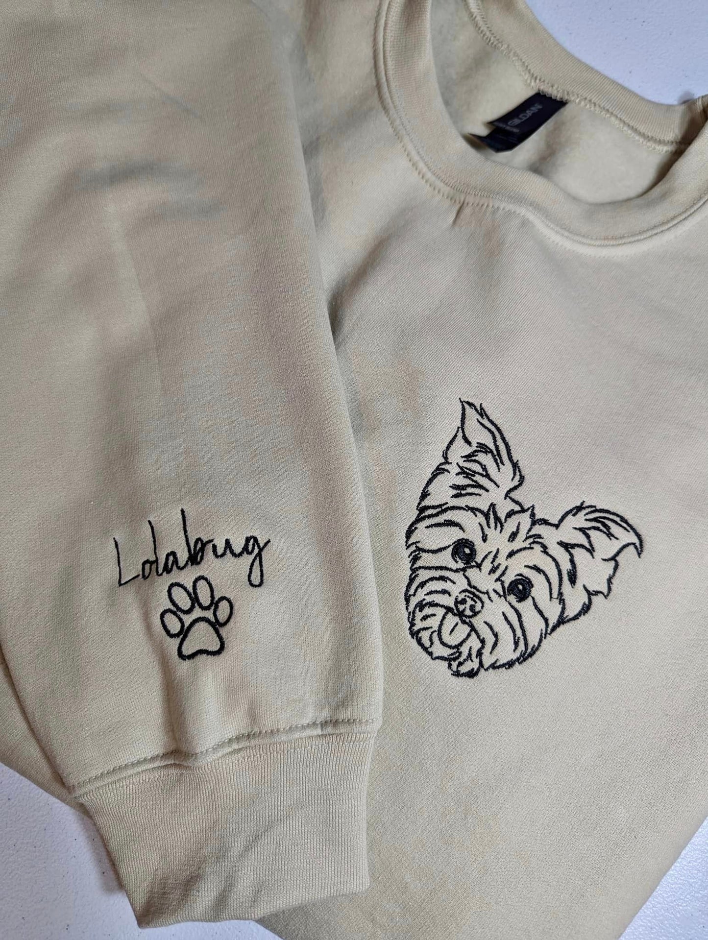 Custom Puppy Sweatshirt Embroidery