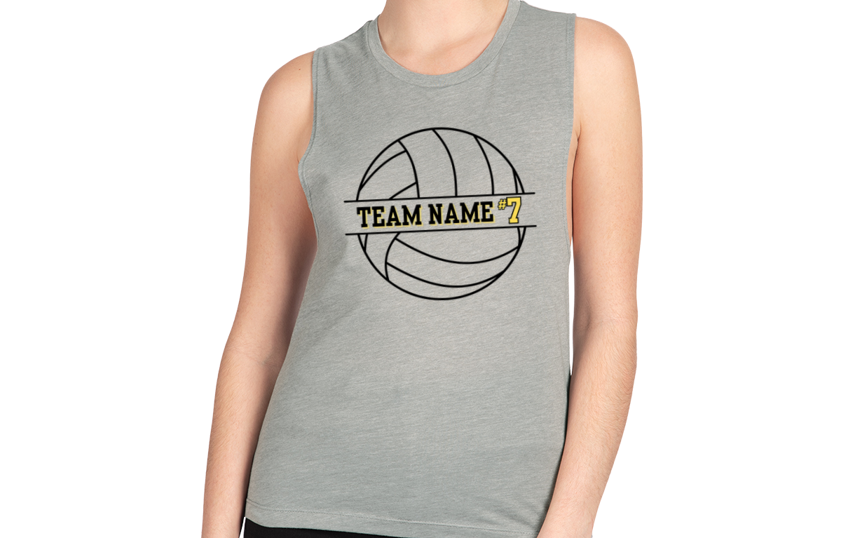 Team Name with Number Volleyball Racerback Tank